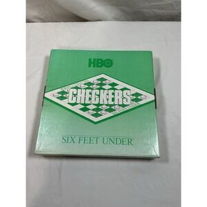 HBO Six Feet Under Glass Checkers Set Promo Board Game RIP Pieces Box VTG